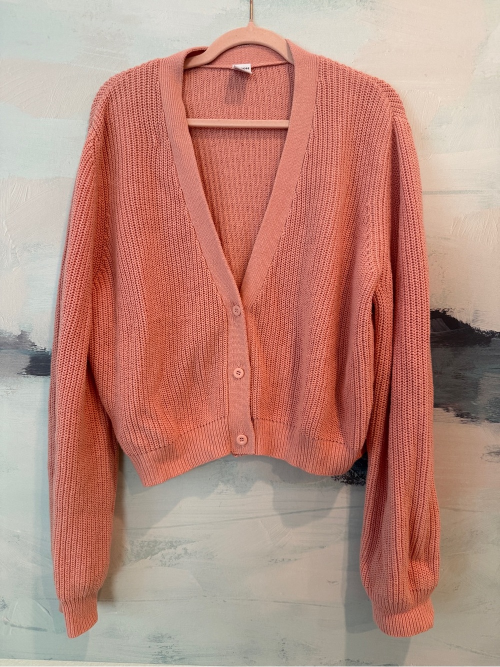 Melrose and Market Dusty Rose Button-Front V-Neck Cardigan